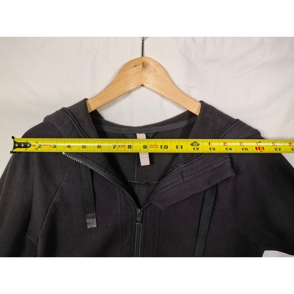 Athleta Full Zip Hoodie XS Black Thumbholes Sporty Off-Duty Wellness-core‎ - Picture 3 of 13